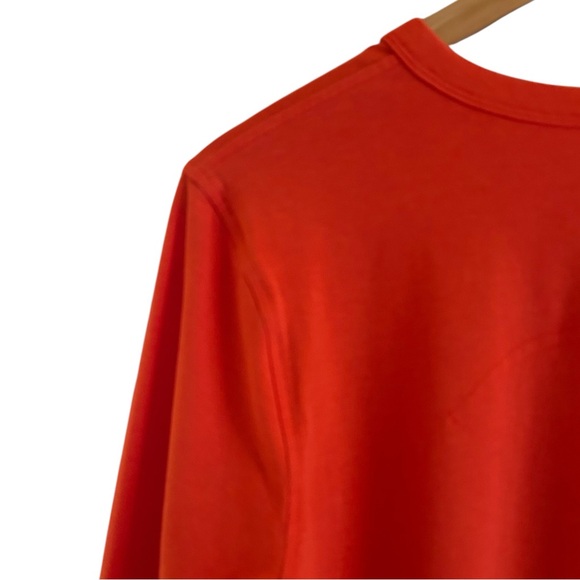 Lululemon Classic Fit T-Shirt Size 10 Cotton Lyocell Linen Long Sleeve Orange - Picture 9 of 15